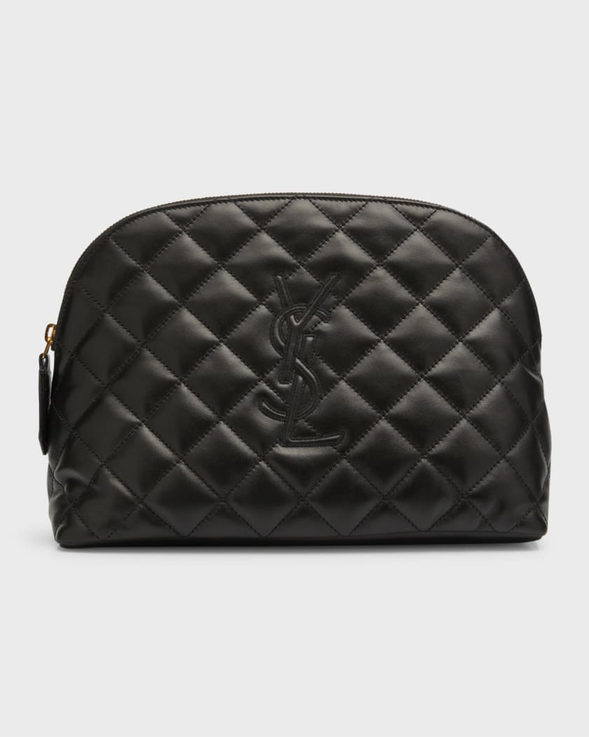 Large cosmetic pouch in quilted leather, Saint Laurent