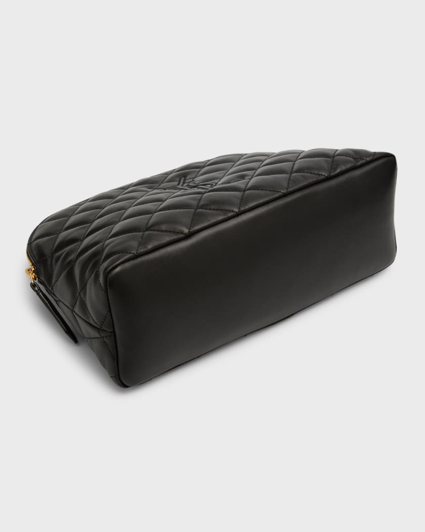 Cassandre Large Leather Pouch in Black - Saint Laurent