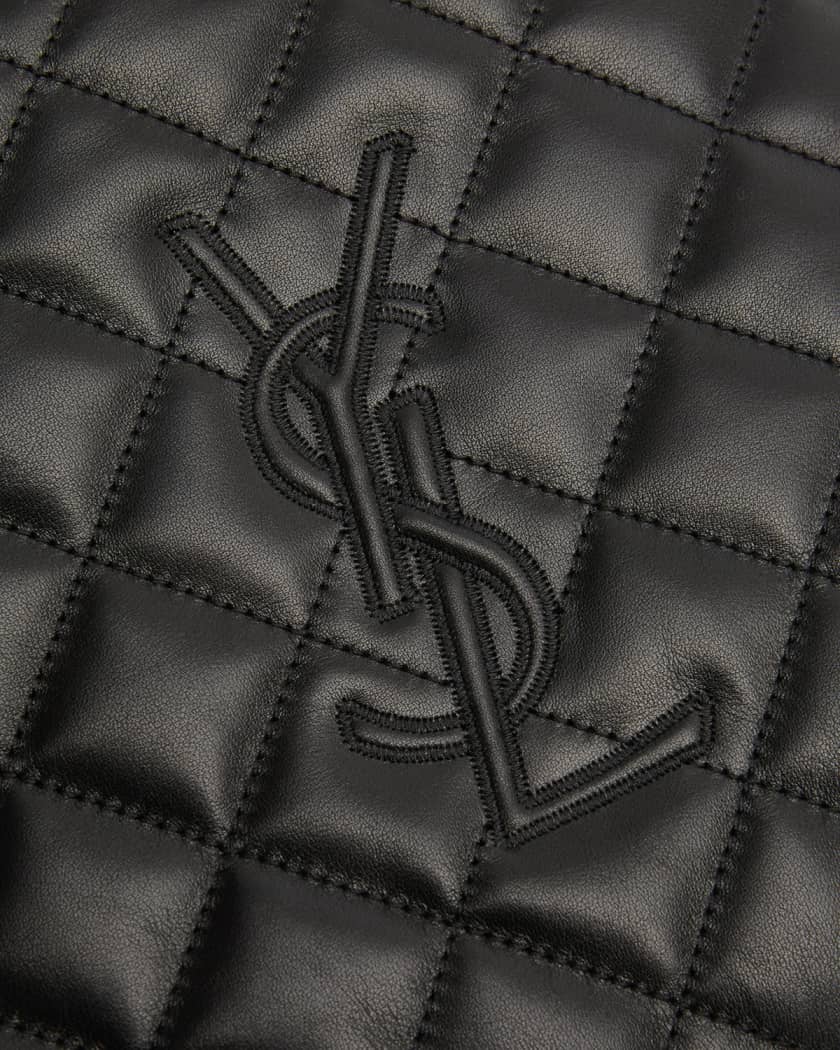 Saint Laurent Large Cosmetic Pouch In Quilted Leather - Black - Women