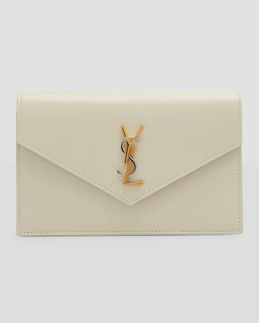 Tricolor YSL Monogram Nappa Leather Wallet On Chain