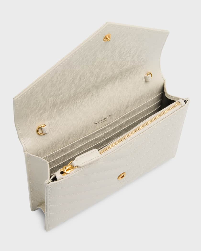 YSL Monogram Small Wallet on Chain in Grained Leather