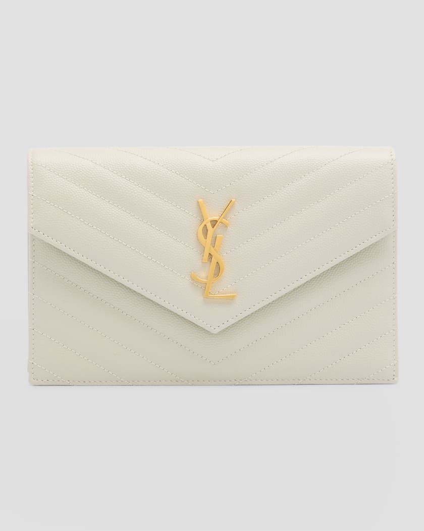 Saint Laurent Small Ysl Envelope Flap Wallet on Chain