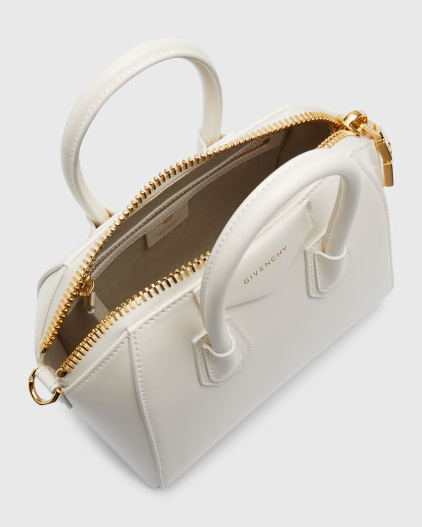 Givenchy Mini Antigona Aged Leather Handbag Ivory