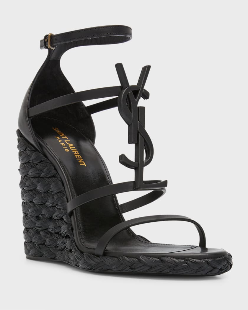 Saint laurent black wedges new arrivals