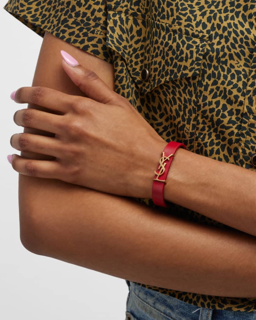 Opyum Leather Bracelet in Red - Saint Laurent