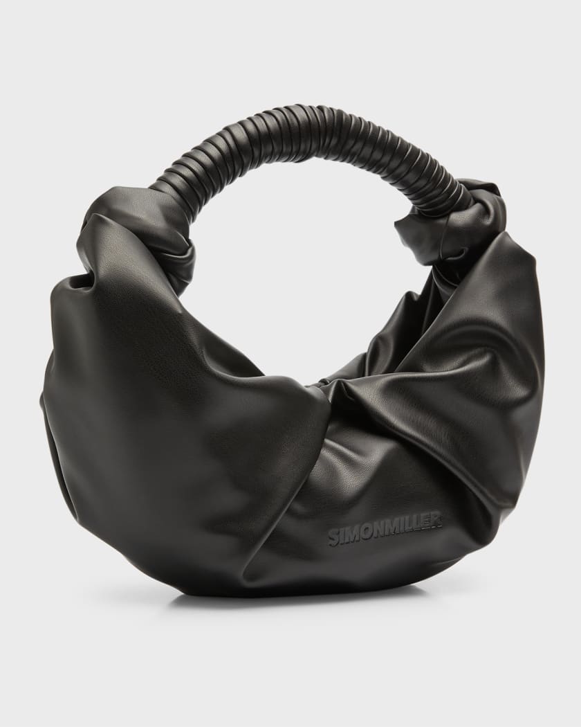 Simon Miller Lopsy Ruched Faux Leather Top Handle Bag Neiman Marcus