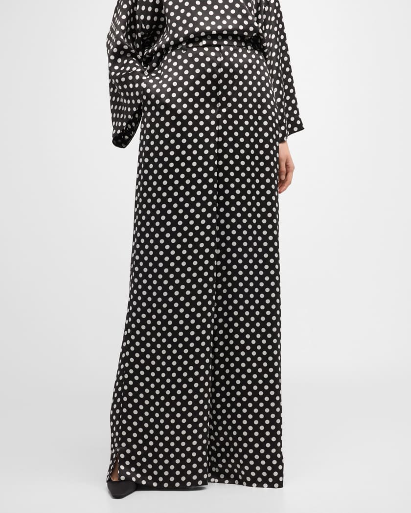 Wide leg polka dot trousers cheap