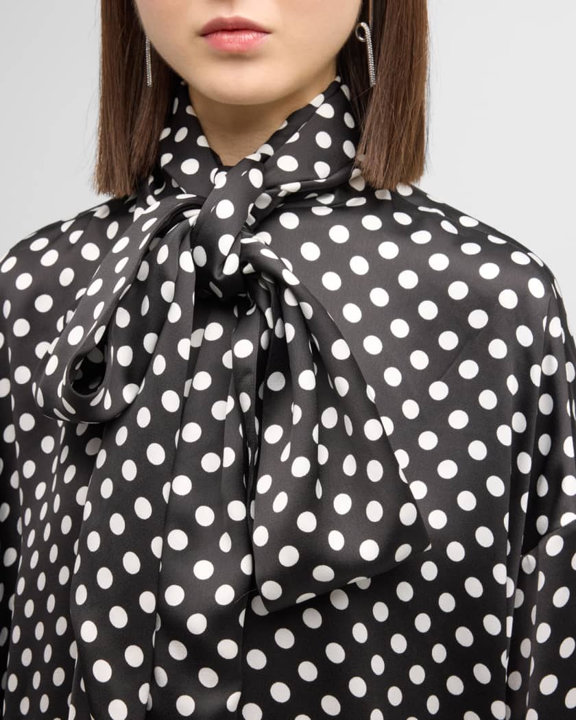 Polka dot tie blouse 2025
