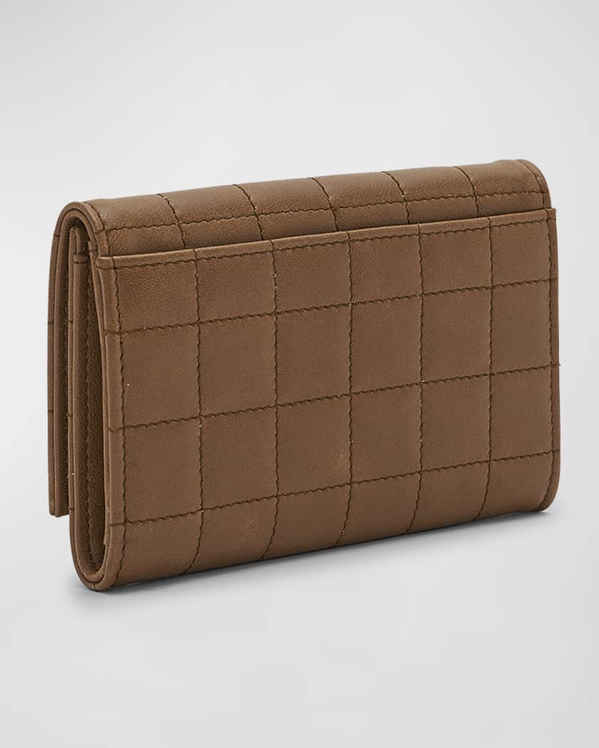 YSL Monogram Flap Small Wallet in Quilted Smooth Leather