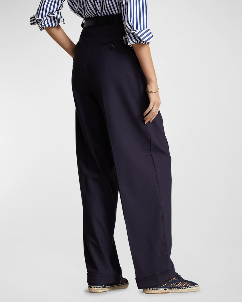 Lauren Ralph Lauren Linen-Blend Twill Cropped Wide-Leg Pants