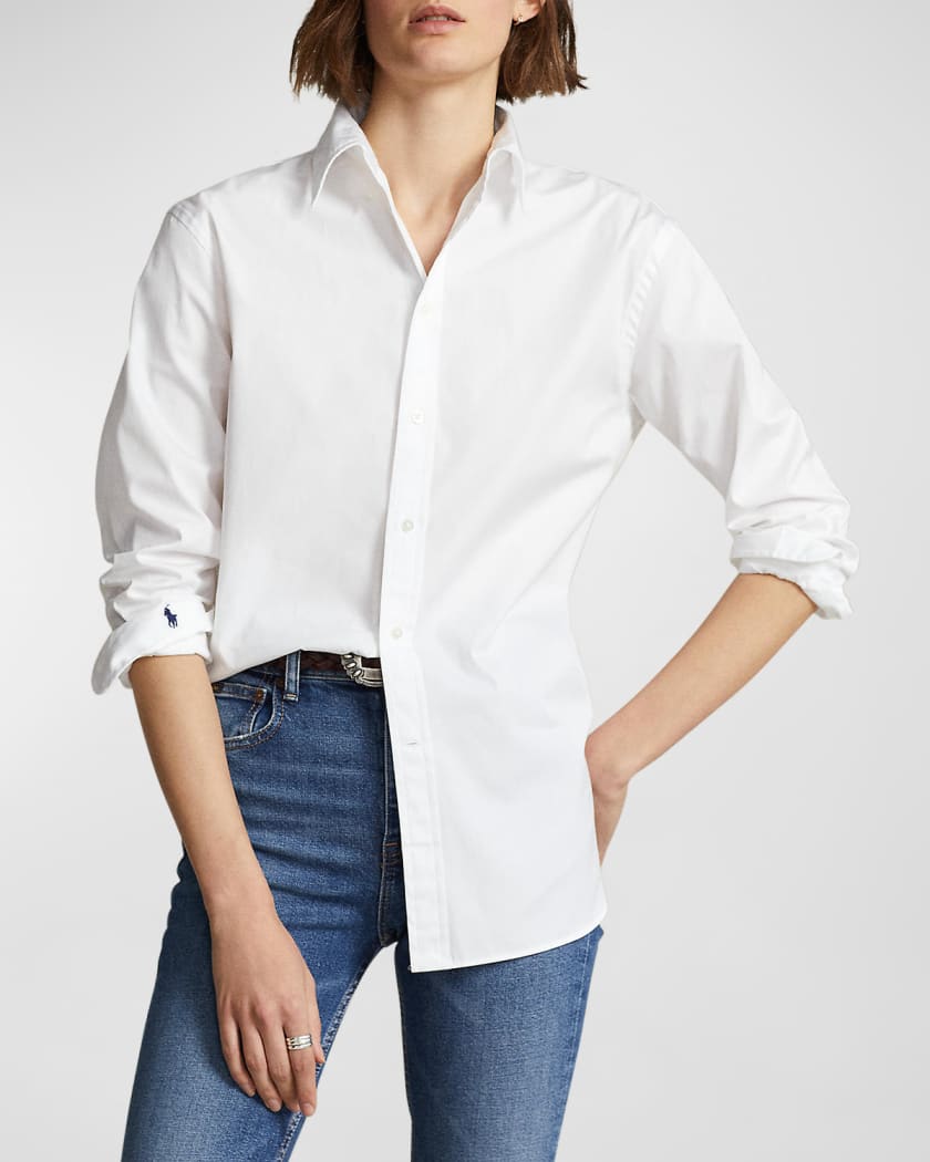 Polo Ralph Lauren Women's Cotton Poplin Shirt - White - Size L
