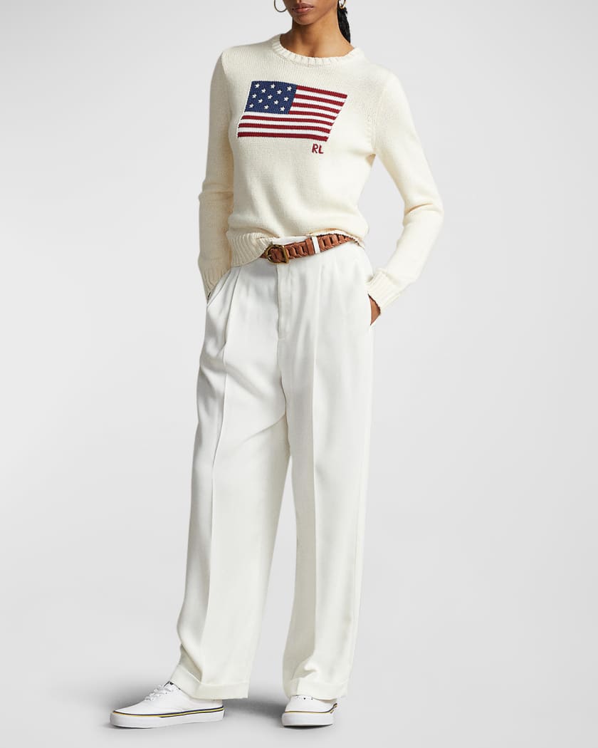 Flag cotton store crewneck sweater