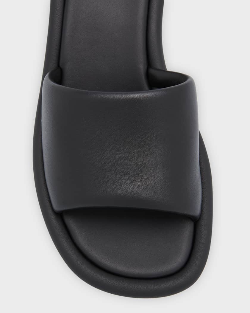 Padded leather slides deals