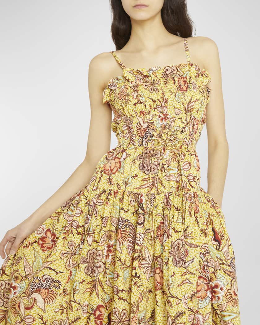 Bead-embellished pleated cotton-poplin maxi dress