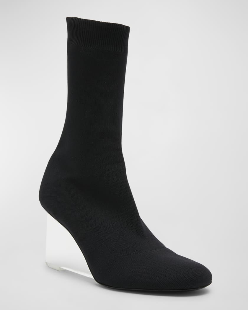 Clear cheap wedge booties