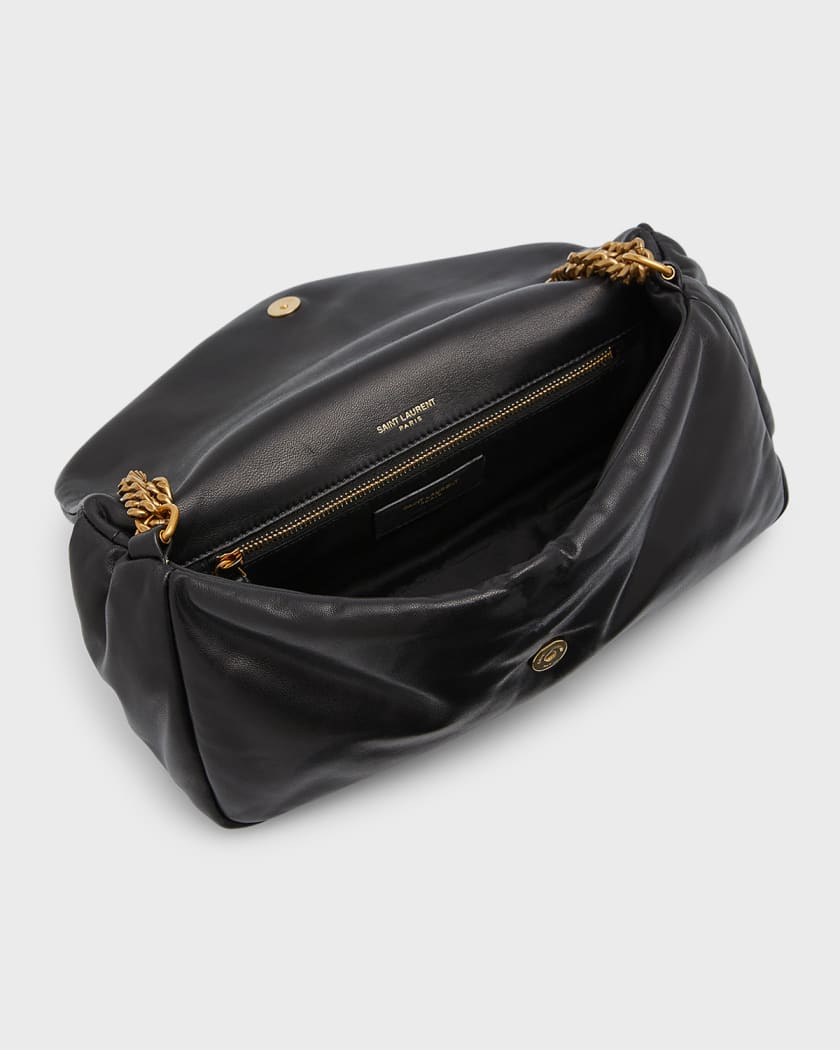 Calypso Leather Shoulder Bag in Black - Saint Laurent