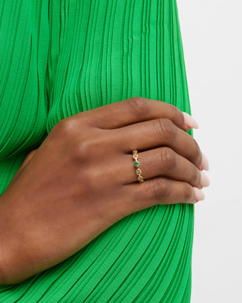 Hoorsenbuhs 18K Gold Emerald Micro Tri-Link II Ring | Neiman Marcus