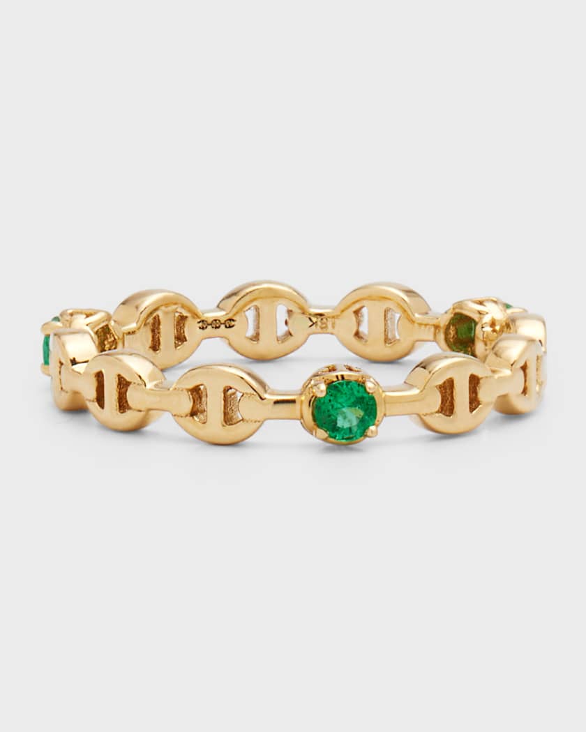 Hoorsenbuhs 18K Gold Emerald Micro Tri-Link II Ring | Neiman Marcus