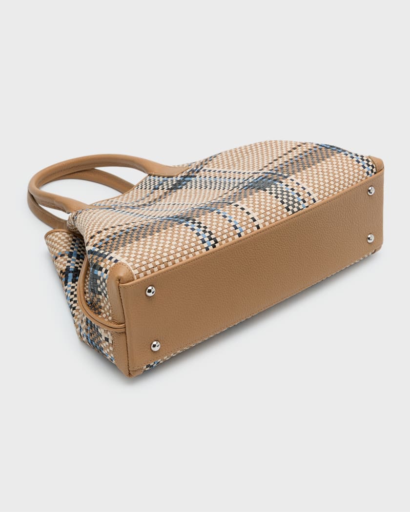 Small Braided Leather Top Handle Bag