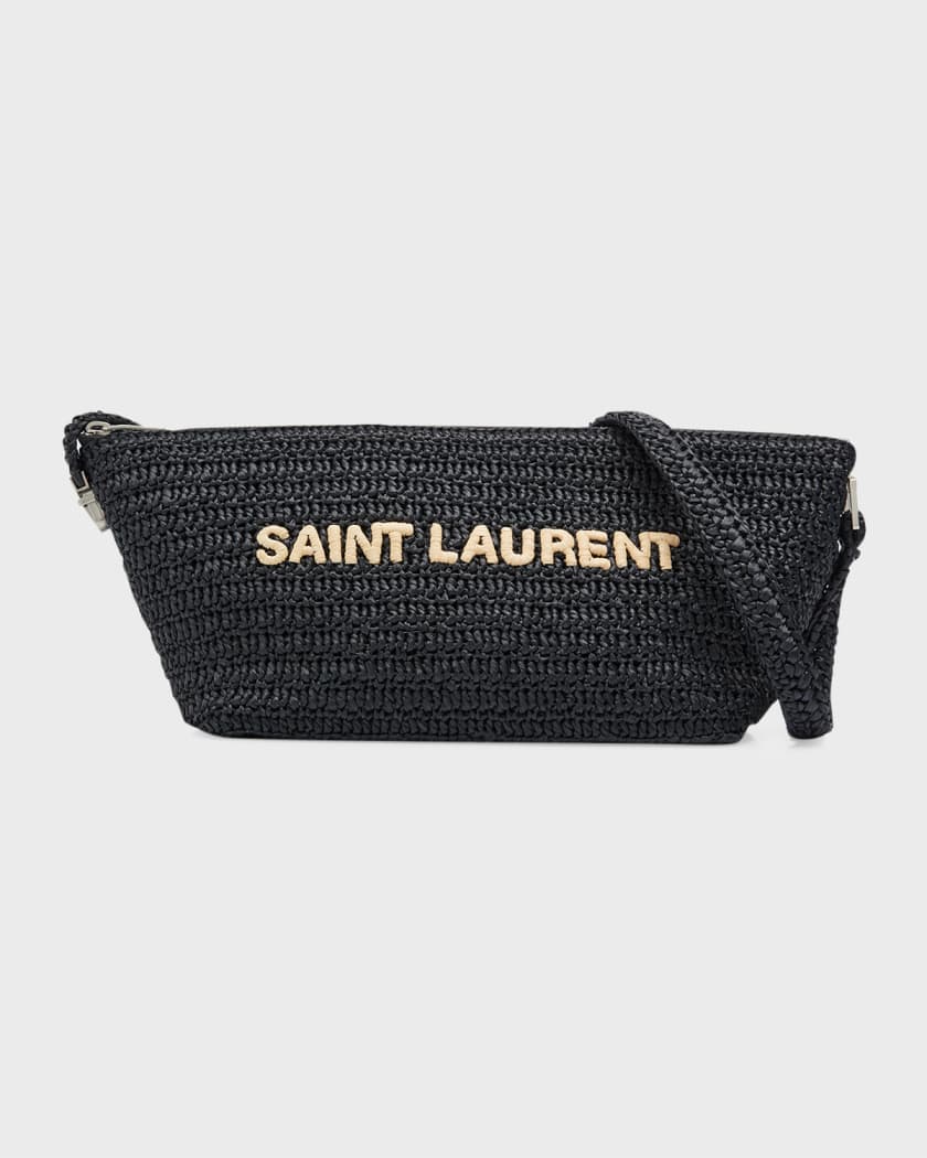 Yves Saint Laurent YSL Black Vintage Canvas Heart Crossbody Cloth