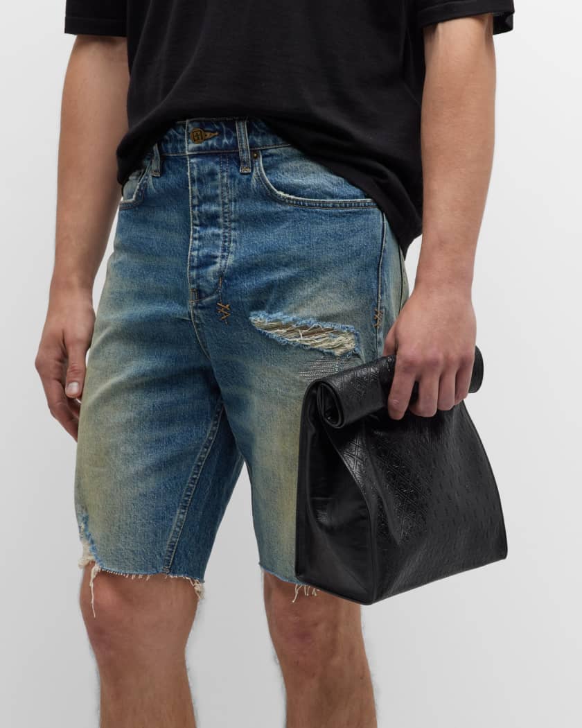 Saint Laurent Men's Deli Embossed Leather Bag