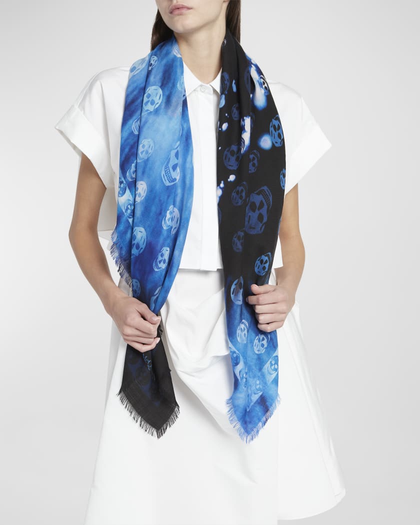 Alexander McQueen Galactic Iris Wool Scarf | Neiman Marcus