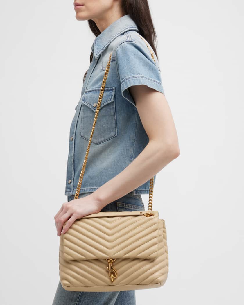Rebecca Minkoff Edie Flap Shoulder Bag - Latte