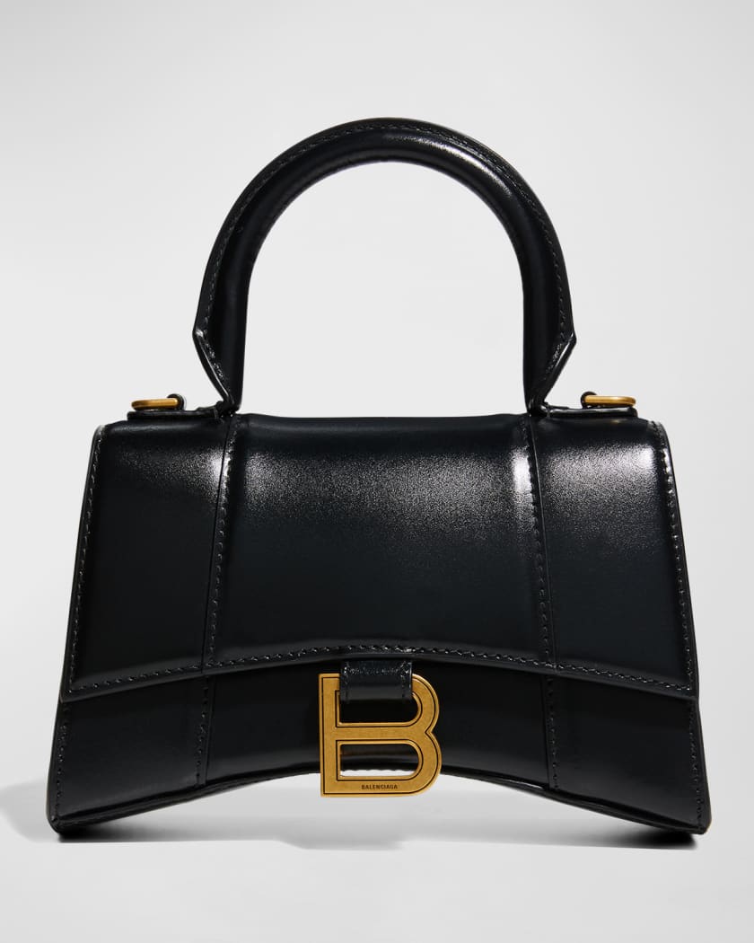 Balenciaga Hourglass Xs Top Handle Bag - Black