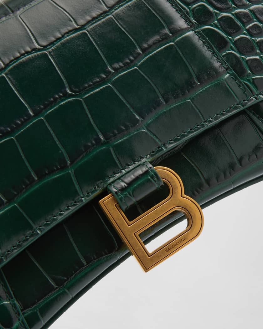 Balenciaga Mini Hourglass Top Handle Bag in Forest Green