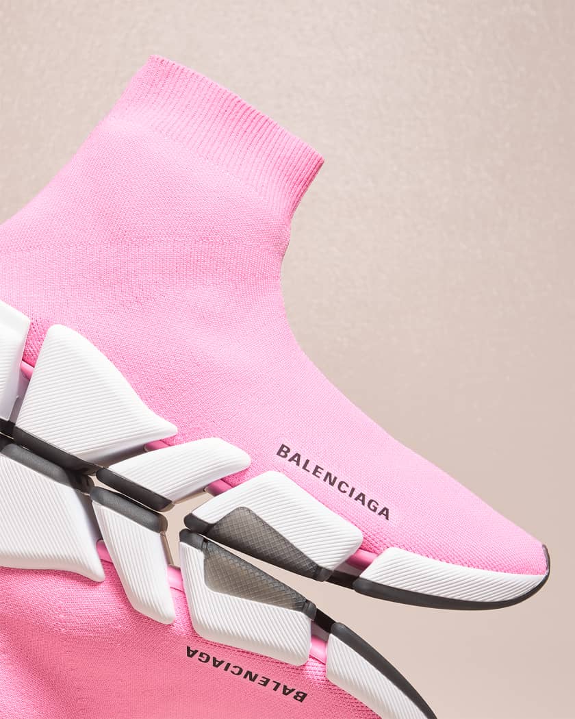 Balenciaga speed trainer all over logo high top sock sneaker Size 9