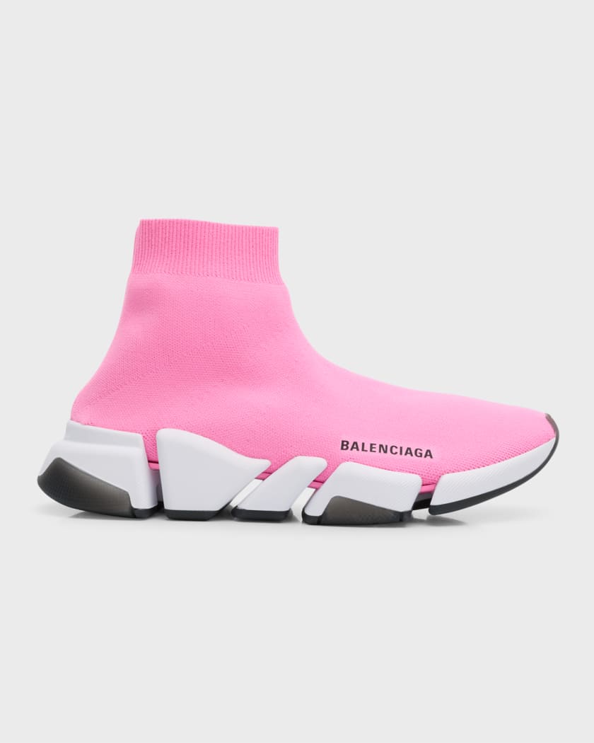 Balenciaga Kid's Knit Sock Trainer Sneakers, Pink - Bergdorf Goodman