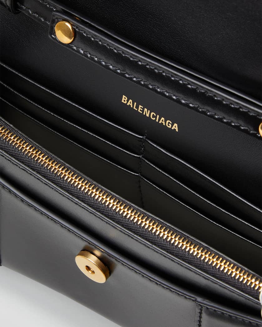 Balenciaga Hourglass Wallet On Chain Bag in Silver