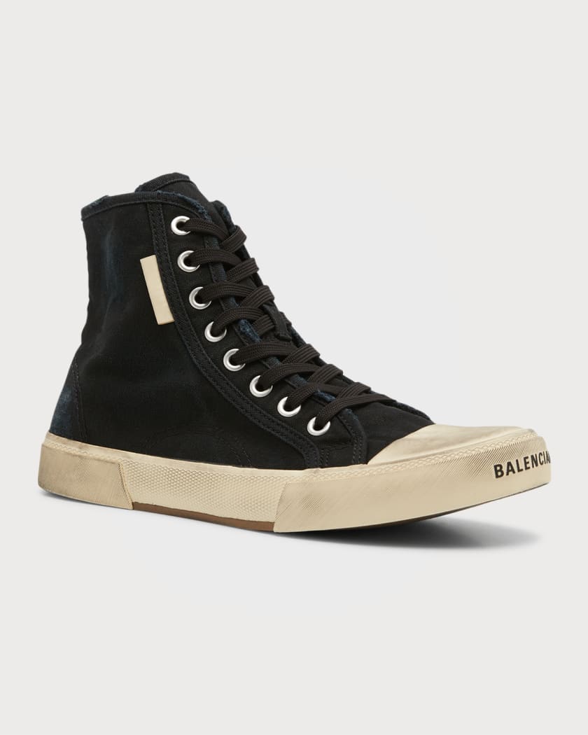 Balenciaga Paris Canvas High-Top Sneakers | Neiman Marcus