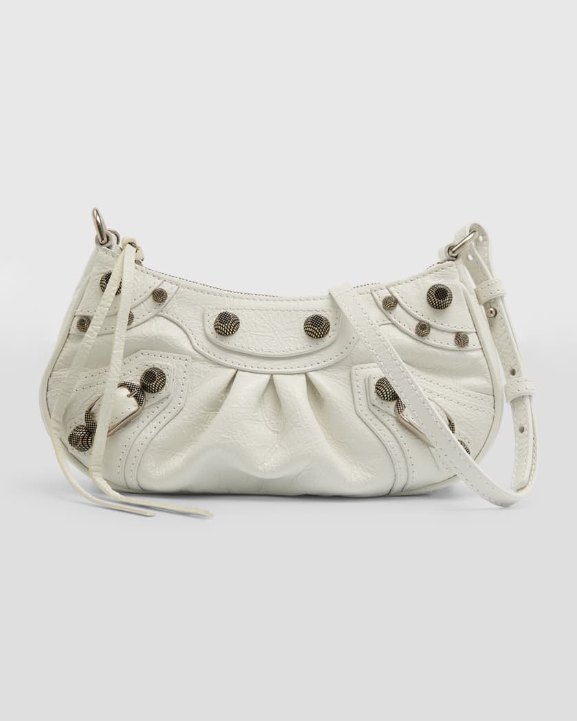 BALENCIAGA Le Cagole mini studded printed denim shoulder bag