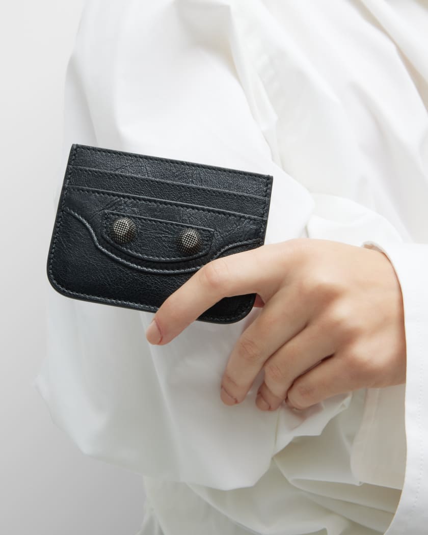 Balenciaga black card holder clearance