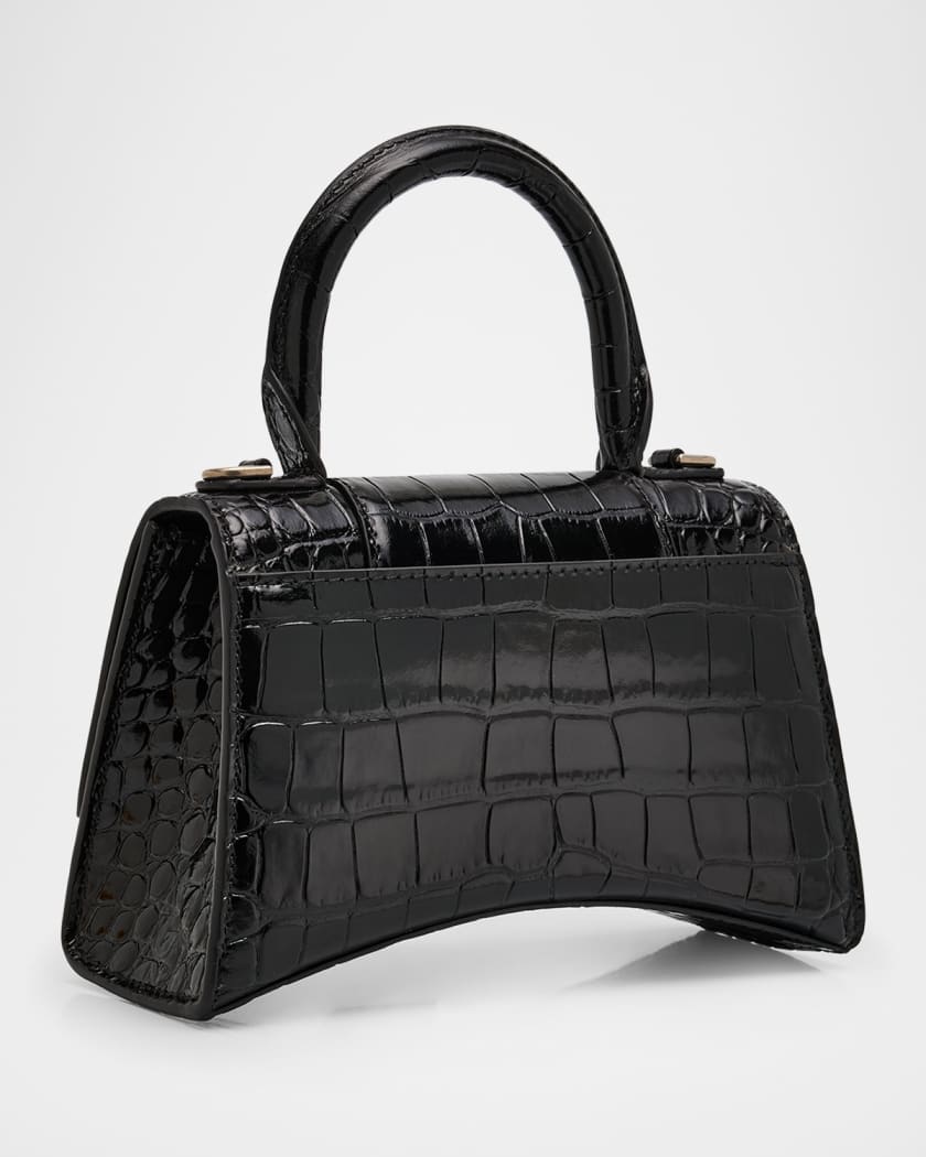 Balenciaga Hourglass XS Croc-Embossed Bag | Neiman Marcus