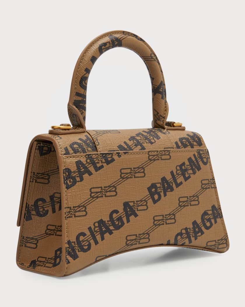 Balenciaga Hourglass XS BB Monogram Top-Handle Bag