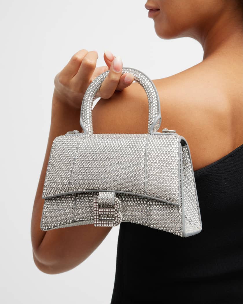 Balenciaga Hourglass XS Bag with Rhinestones | Neiman Marcus