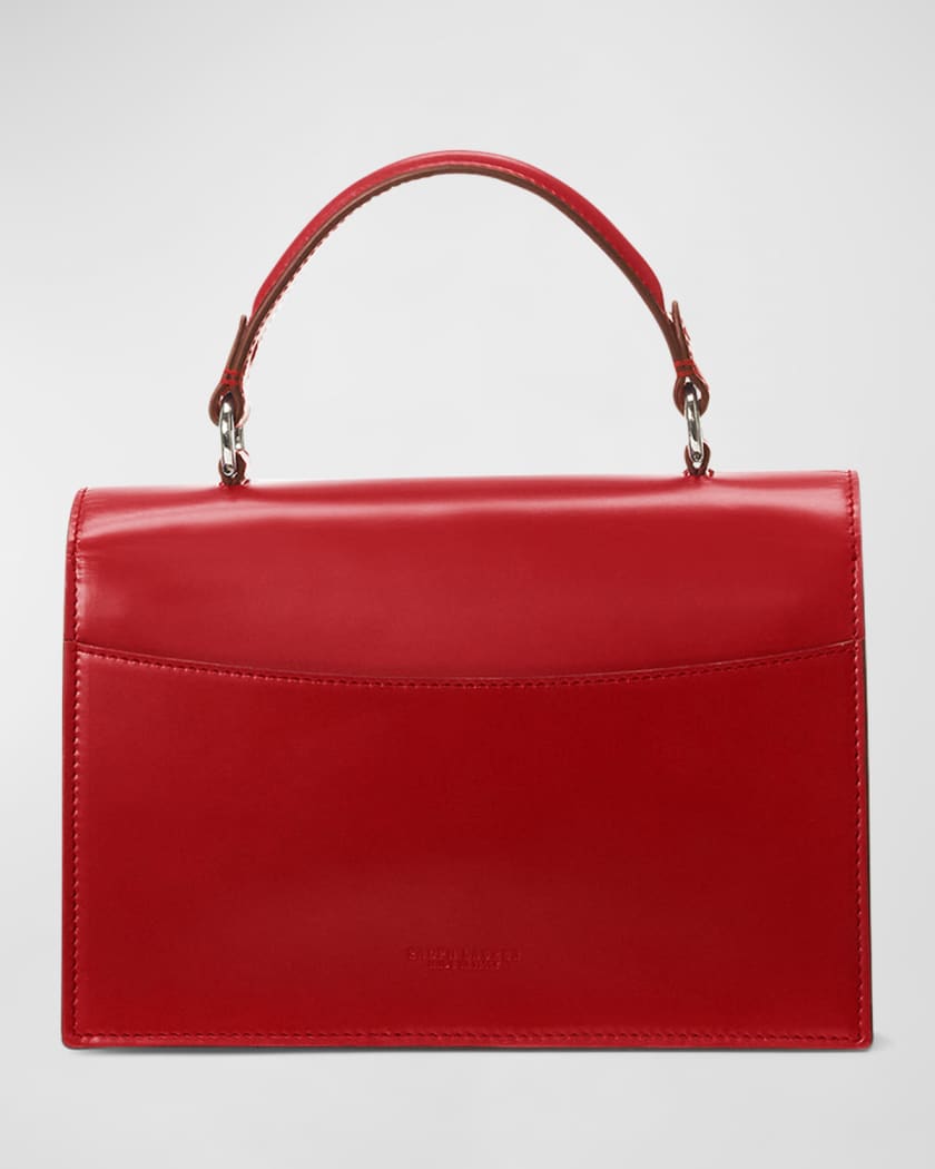 Ralph lauren red leather handbag on sale