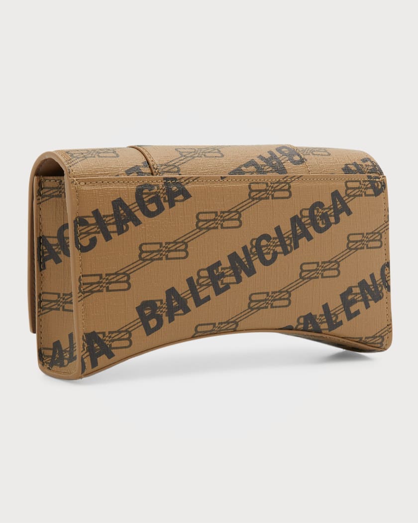 Balenciaga Hourglass BB Monogram Coated Canvas Wallet On Chain ()