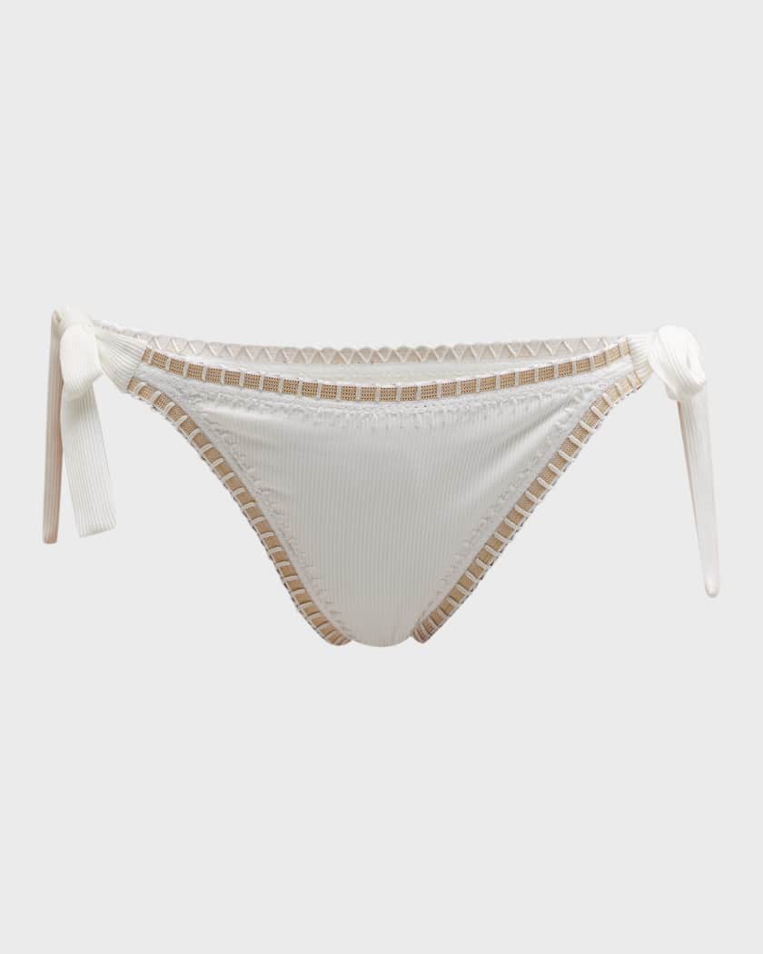 Platinum Inspired by Solange Ferrarini Exposed Trim Side-Tie Bikini Bottoms