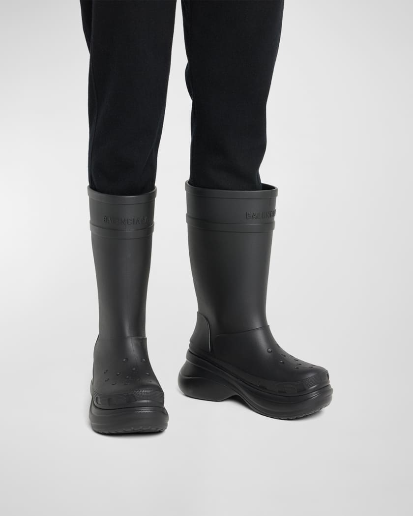 Balenciaga x Crocs™ Men's Tonal Rubber Rain Boots | Neiman