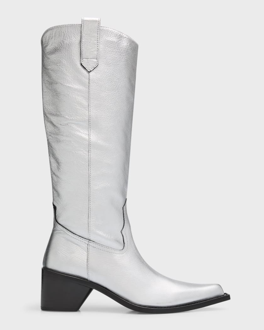 SIMONMILLER Bandi Metallic Tall Western Boots Neiman Marcus