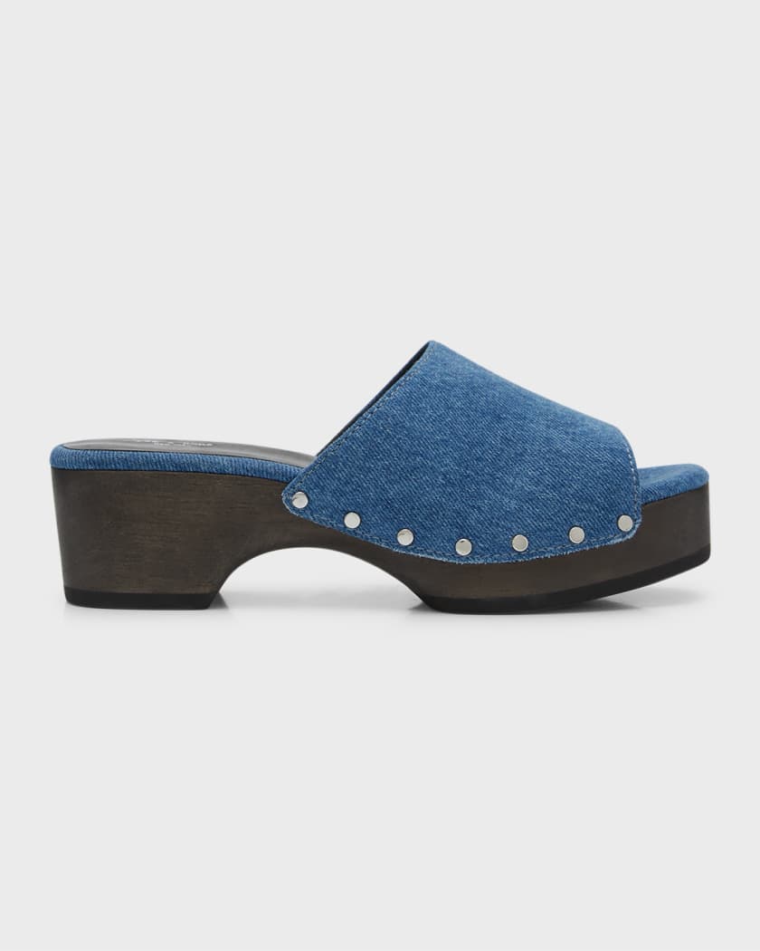 Mara Denim Platform Clogs
