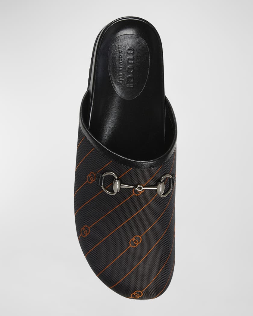Gucci Men s River Horsebit Canvas Mules Neiman Marcus