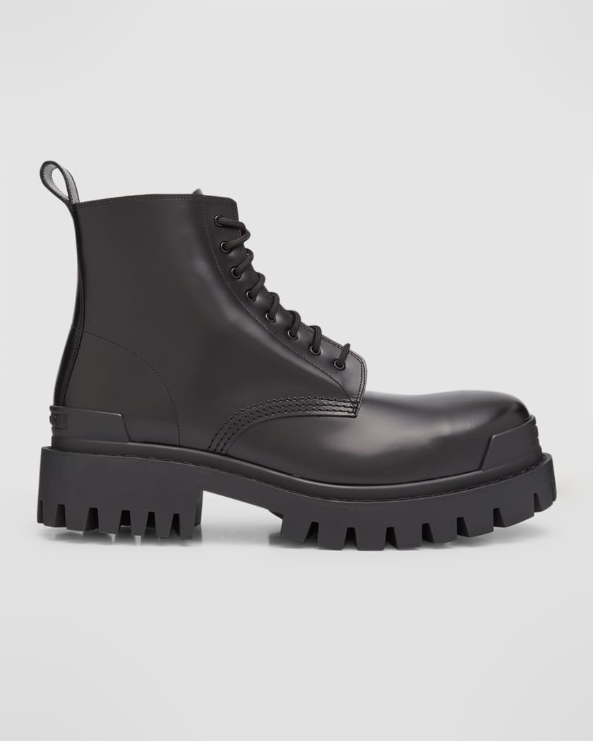 Balenciaga Black & Red Strike Boots for Men