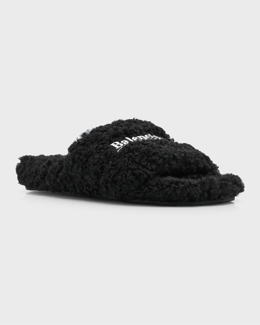 Balenciaga fuzzy slippers top
