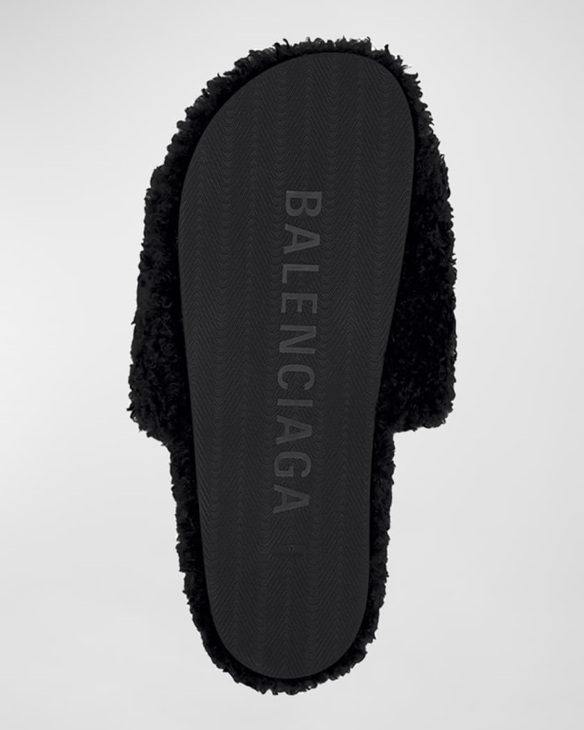 Balenciaga fuzzy slippers hot sale