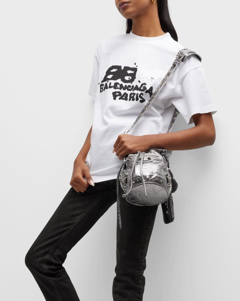 heldig Krav I de fleste tilfælde Balenciaga Le Cagole XS Metallic Leather Bucket Bag | Neiman Marcus