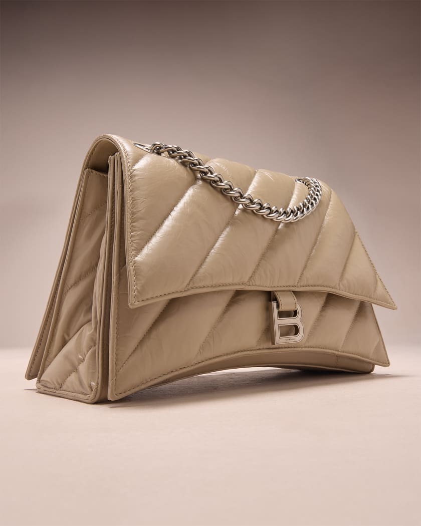 Balenciaga Crush Medium Quilted Chain Shoulder Bag